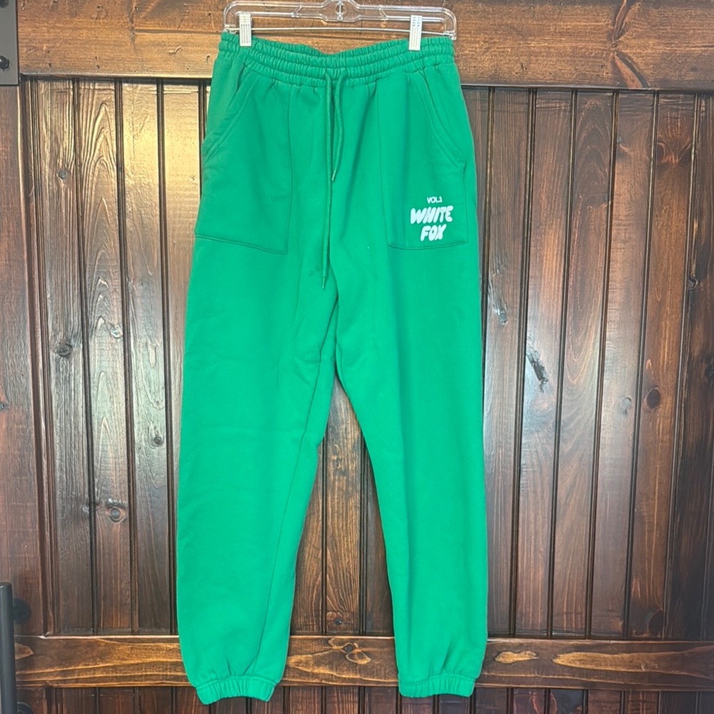 White Fox Boutique Green Track Pants